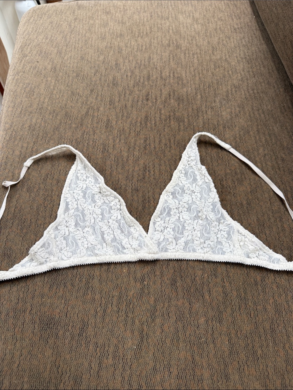 Lace Triangle Bralette - White